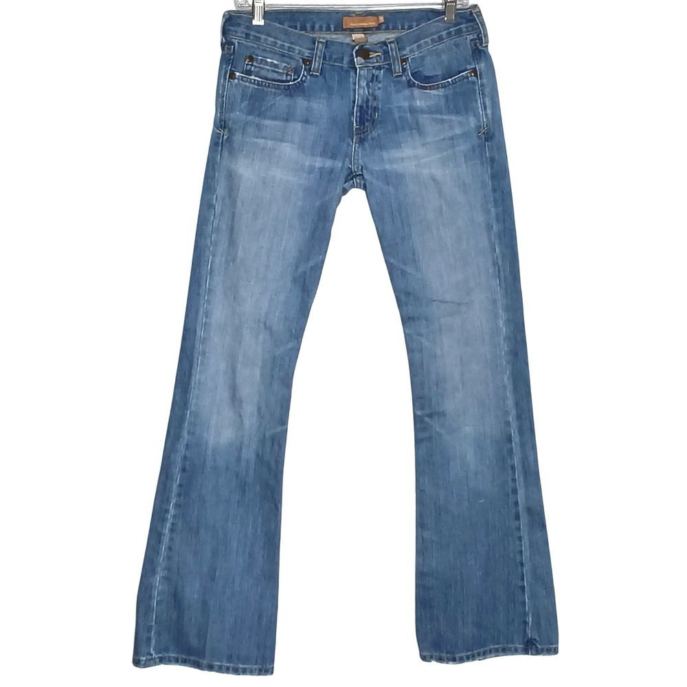 Y2K Abercrombie & Fitch Flare Jeans Women 4R Blue Distressed Bootcut Cotton